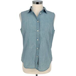 J.Crew Sleeveless Perfect Fit Shirt Button-Down Size Medium NWT
